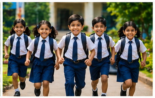 Students running